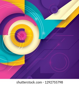 Colorful abstraction in geometric style. Vector illustration.