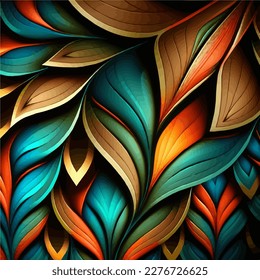 Colorful abstraction. Leaves multicolored. Vector background
