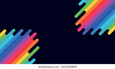 abstração colorida de manchas de arco-íris líquidas, cores LGBT no fundo preto na forma de gotas pingando coloridas brilhantes, lápis e tintas coloridas, traços grossos de tinta