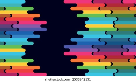 abstração colorida de manchas de arco-íris líquidas, cores LGBT no fundo preto na forma de gotas de gotejamento coloridas brilhantes, lápis e tintas coloridas, traços grossos de tinta, cor quadrada