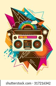 Abstract Party Poster Design Vector Illustration Stock Vector (Royalty ...