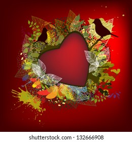 colorful abstraction with red heart