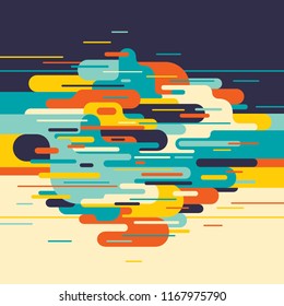abstracción colorida en estilo retro. Ilustración vectorial.