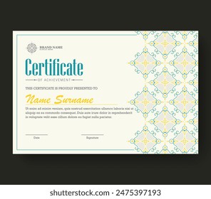 Colorful achievement certificate best award diploma