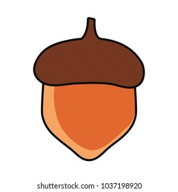colorful acorn over white background vector illustration