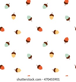 colorful acorn seamless vector pattern background illustration