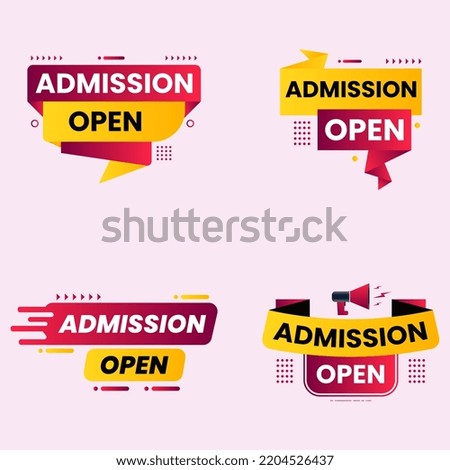 colorful admission open banner vector for social media post template