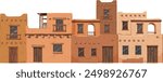 Colorful adobe houses in a row