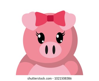 colorful adorable female pig cute animal