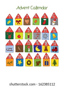 Colorful Advent Calendar Vector