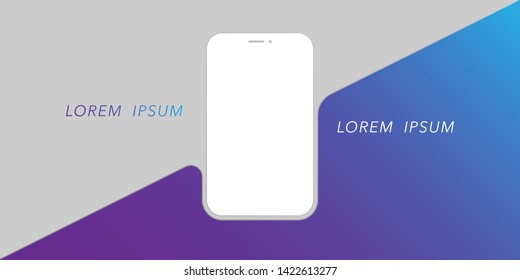 Colorful Advertising Design Template with Smartphone Silhouette for Your Business Project - Vector Illustration