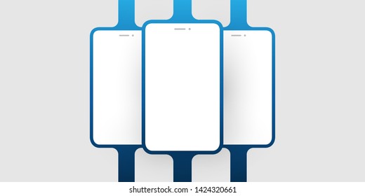 Colorful Advertising Design Template with Smartphone Silhouette for Your Business Project - Vector Illustration