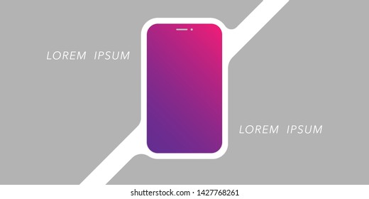 Colorful Advertising Design Template with Smartphone Silhouette for Your Business Project - Vector Illustration 