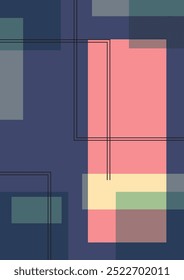 Colorful aesthetic geometric background. Minimalistic poster for social media, cover design