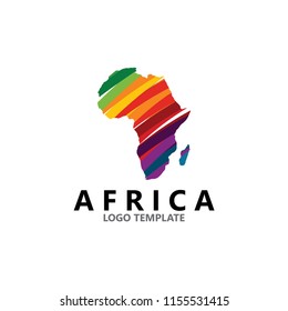 colorful africa map logo design template