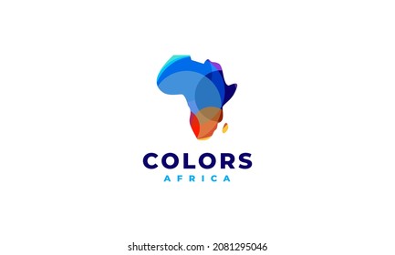 Plantilla del logotipo del mapa de África colorida, ilustración vectorial del concepto del logotipo africano