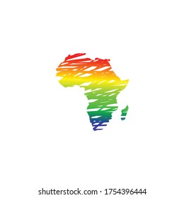 Colorful Africa Map Logo Vector