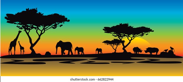 colorful africa sunrise