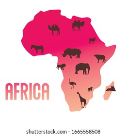Colorful Africa vector map. White isolated