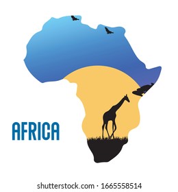 Colorido mapa vector de África. Blanco aislado