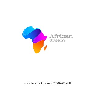 Colorful african continent logo design. Creative travel map vector design. Abstract vibrant african border logotype