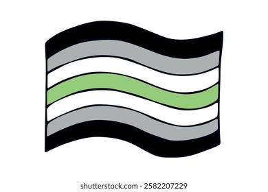 Colorful Agender pride flag Happy pride day LGBTQ community Pride Month Vector hand drawn doodle for posters, stickers, logo, cards