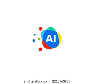 Colorful  ai letter initial logo template vector, modern app, business branding design