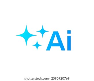 A colorful AI logo with a gradient design, modern typography, and a robot inspired symbol, representing intelligent software, online networks, and virtual technology.