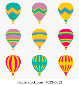 Colorful air balloon on white background