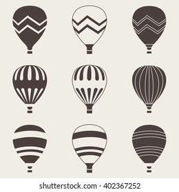 Colorful air balloon on white background