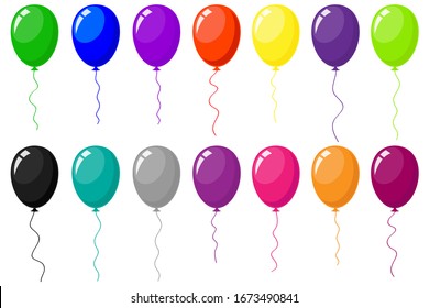  Colorful  Air Balloons set. Vector.