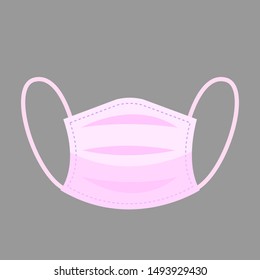 Colorful air pollution face mask isolated, for man and woman medical mask, protection and healthcare, vector illustration
