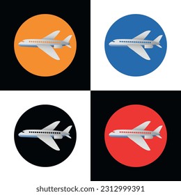 Colorful airbus, airport, passenger plane logo