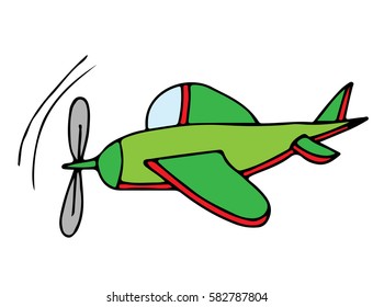 Colorful airplane for coloring book and other child design.