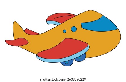 Colorful airplane on white background
