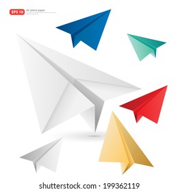 Colorful airplane paper vector design