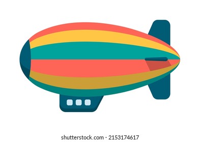 Colorful airship ( blimp ) vector illustration