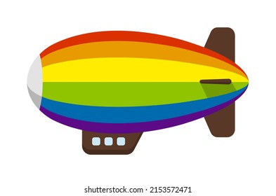 Colorful airship ( blimp ) vector illustration