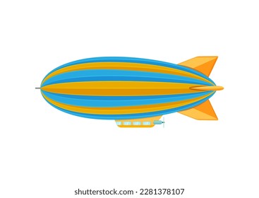 Colorful Airship Vector on White Background. Vector Illustration of Zeppelin Blimp