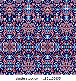 Colorful Ajrak Pattern Tribal Ethnic Background Stock Vector (Royalty ...