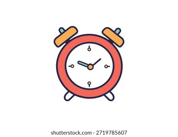 Un Vector de despertador colorido sobre fondo blanco