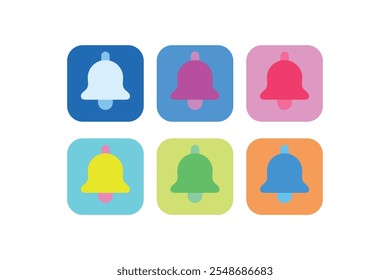Colorful Alert Bell Symbol Vector for Effective Communication, Eye-Catching Bell Notification Vector Design for Modern UI, Creative Set of Bell Symbols for Notification Graphics