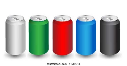 Colorful aliminum drink cans