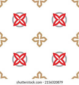 Colorful all over pattern with unique decorative  vintage inspired elements