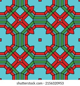 Colorful all over pattern with unique decorative  vintage inspired elements