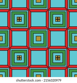 Colorful all over pattern with unique decorative  vintage inspired elements