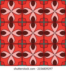 Colorful all over pattern with unique decorative  vintage inspired elements