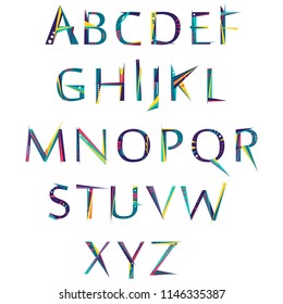 Colorful alphabet  all in caps from A to Z