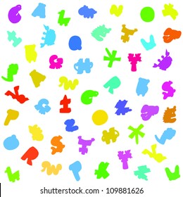 Colorful alphabet background , animal model