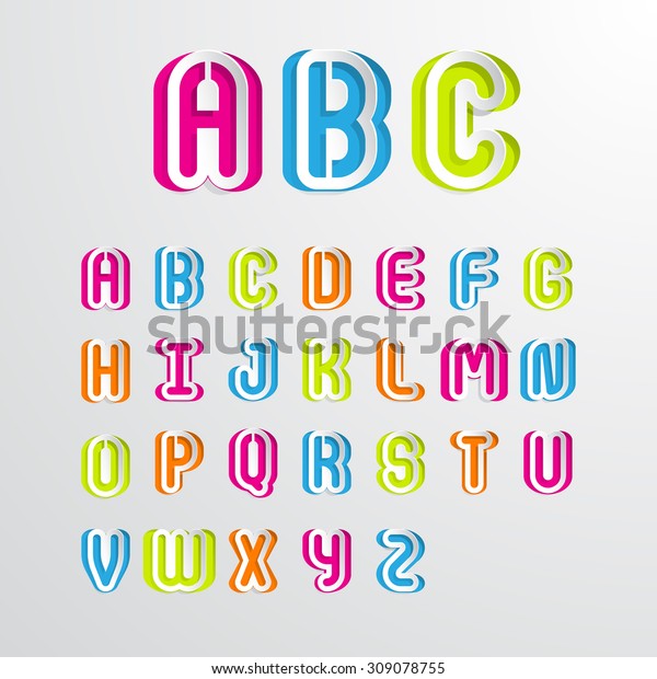 Colorful Alphabet Capital Letters Abcdefghijklmnopqrstuvwxyzvector Illustration Stock Vector Royalty Free